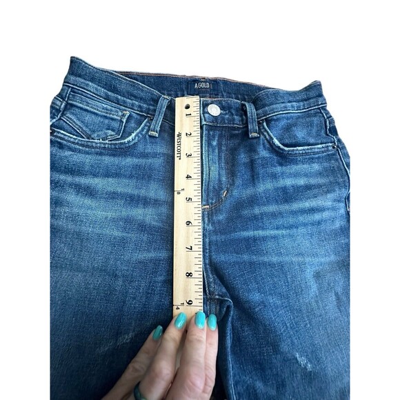 AGOLDE Denim Jean Shorts Size 25 Jorts Cut Off Stretch Mid Rise Stretch #A13-10 - Picture 8 of 11